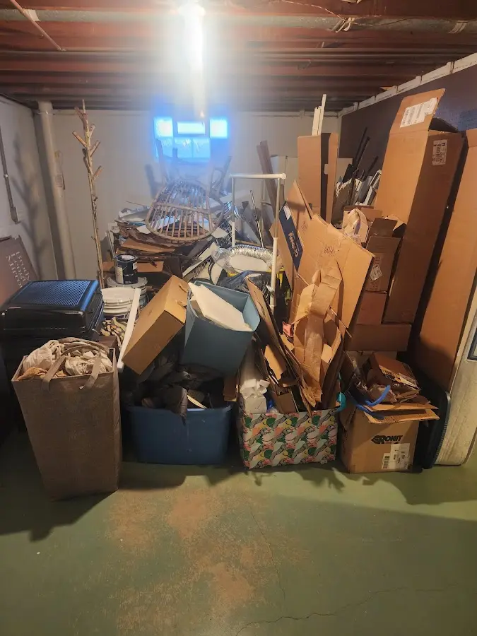 Roll-off dumpster container at job site for Cleanout Dumpster Rental in Floyd